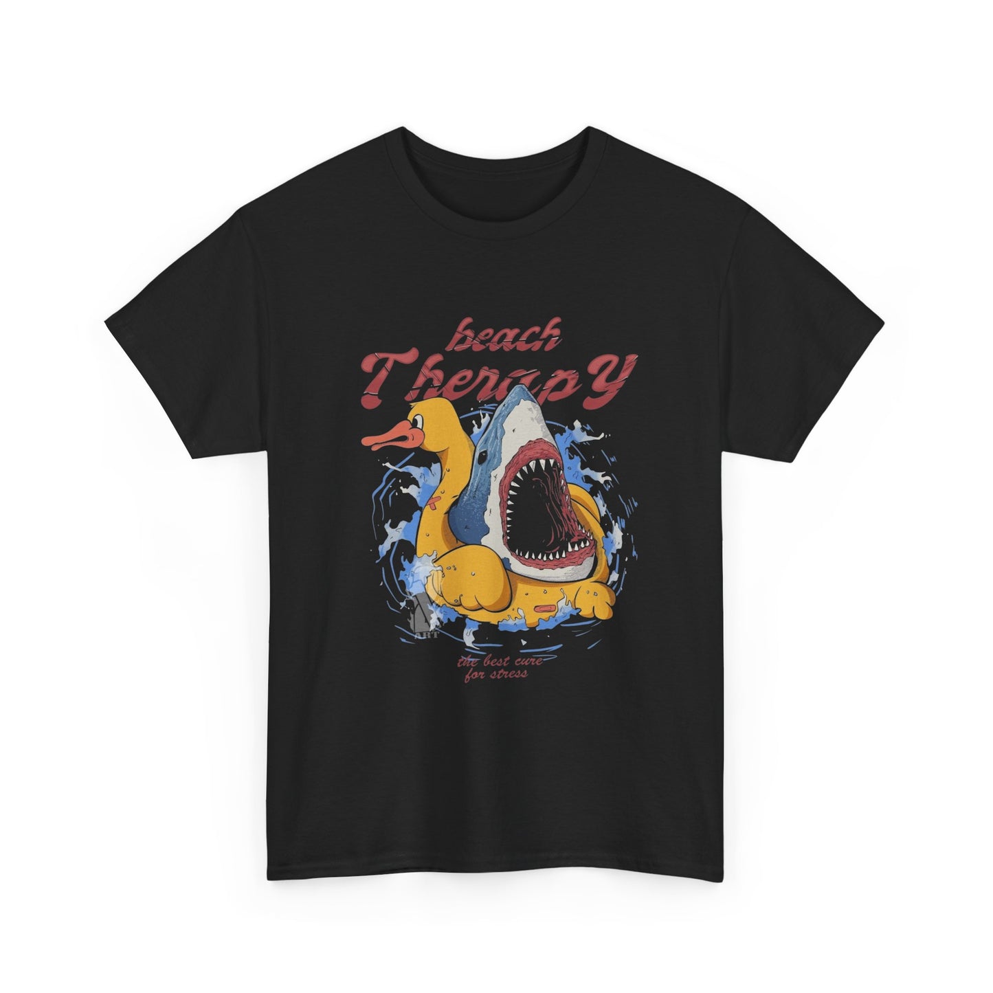 Beach Therapy Sharks T Shirt Graphic Unisex Heavy Cotton Tee NEW GIFT