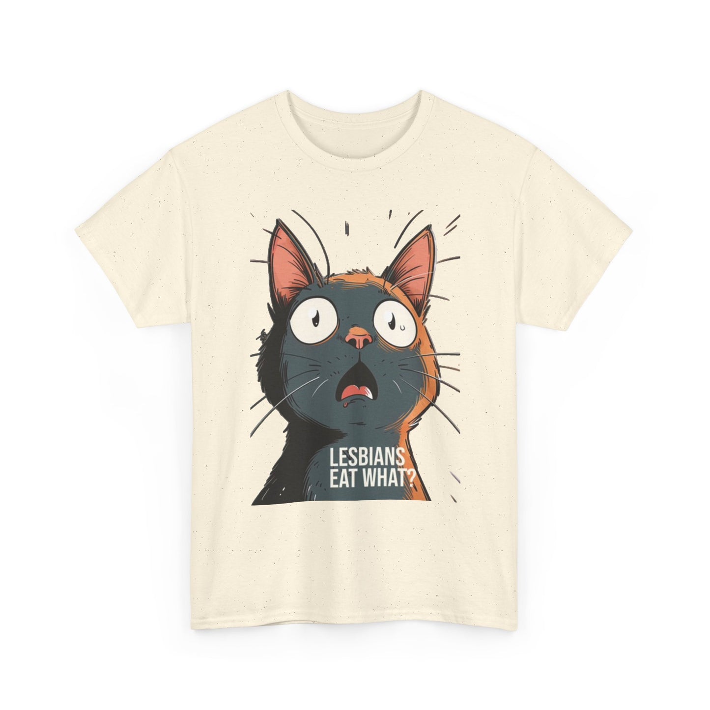 Funny Cat Lesbian Jokes Humor Graphic T Shirt NEW Unisex Heavy Cotton Tee