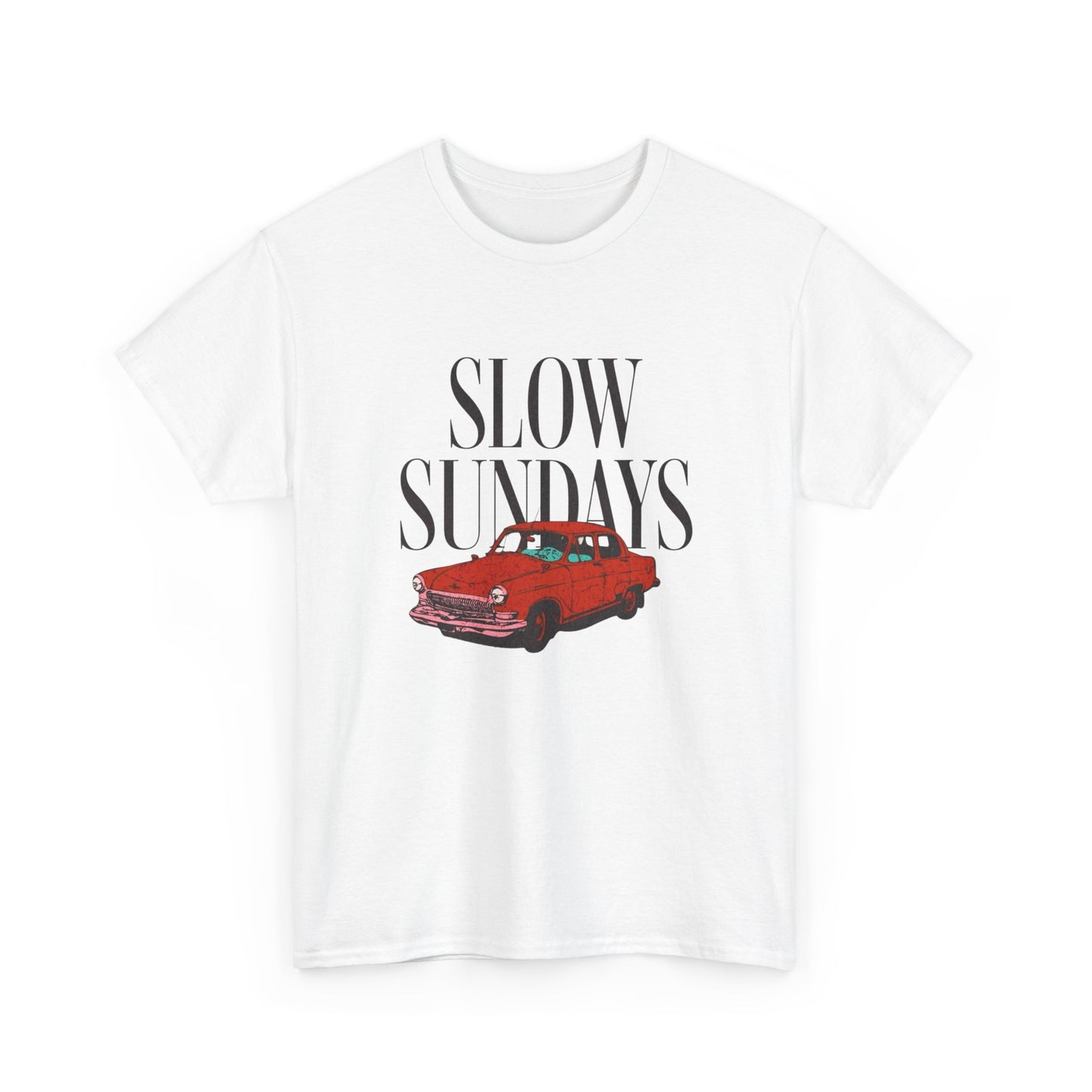 Retro Slow Sundays Graphic T Shirt NEW Unisex Heavy Cotton Tee
