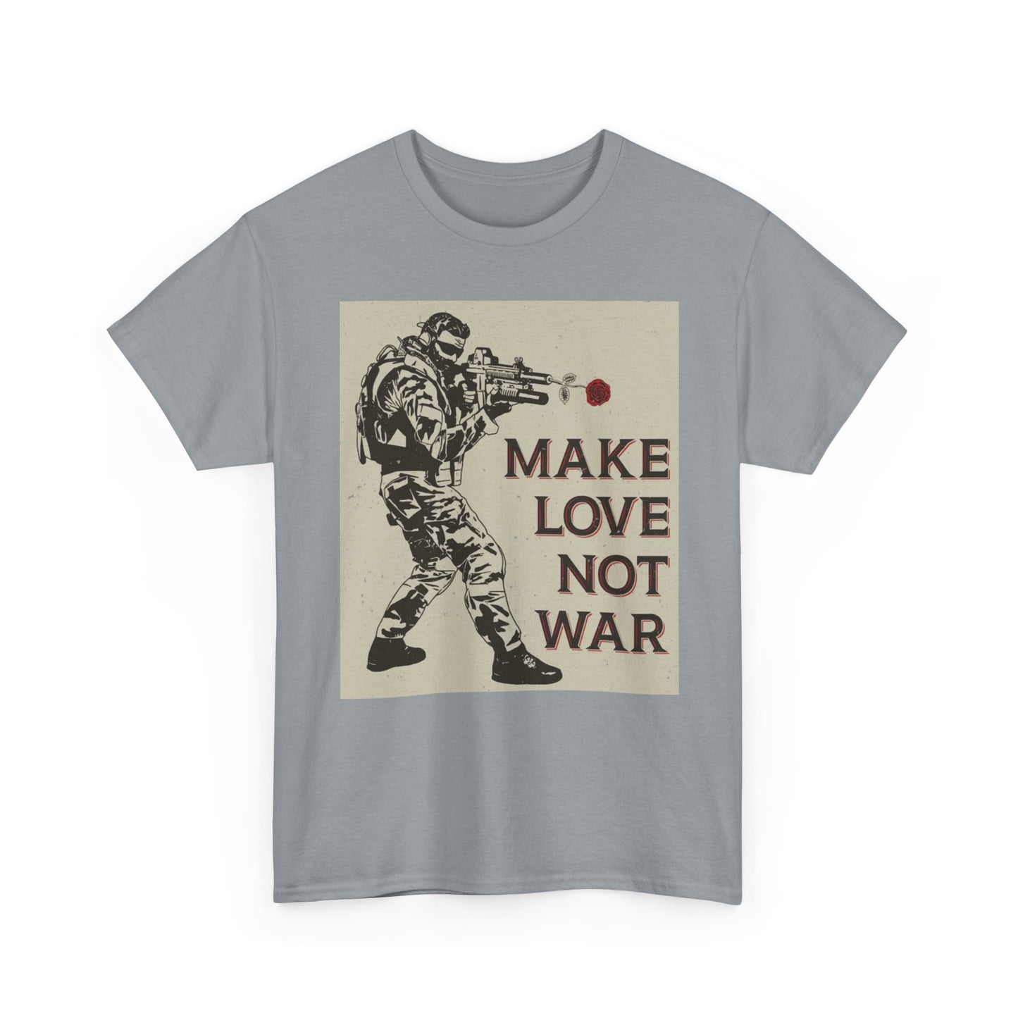 Make Love Not War Shirt Art Poster Unisex Heavy Cotton Tee