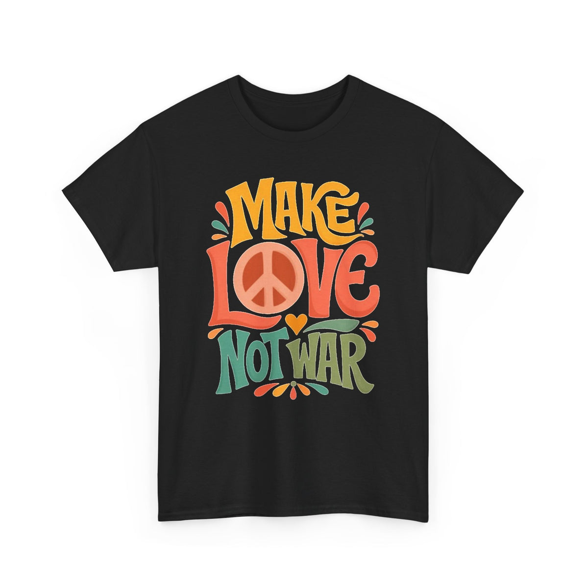 Make Love Not War Vintage Graphic T Shirt Men's Classic Heavy Cotton Tee