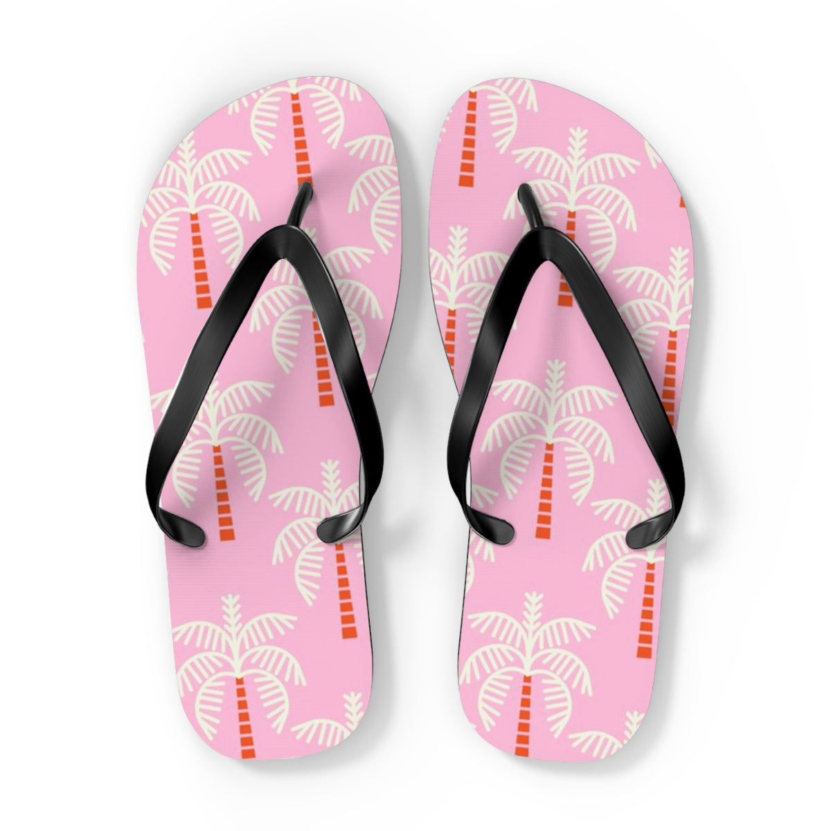 Waves And Sun Sandals Pink Palms Summer Flip Flops Slides BRAND NEW
