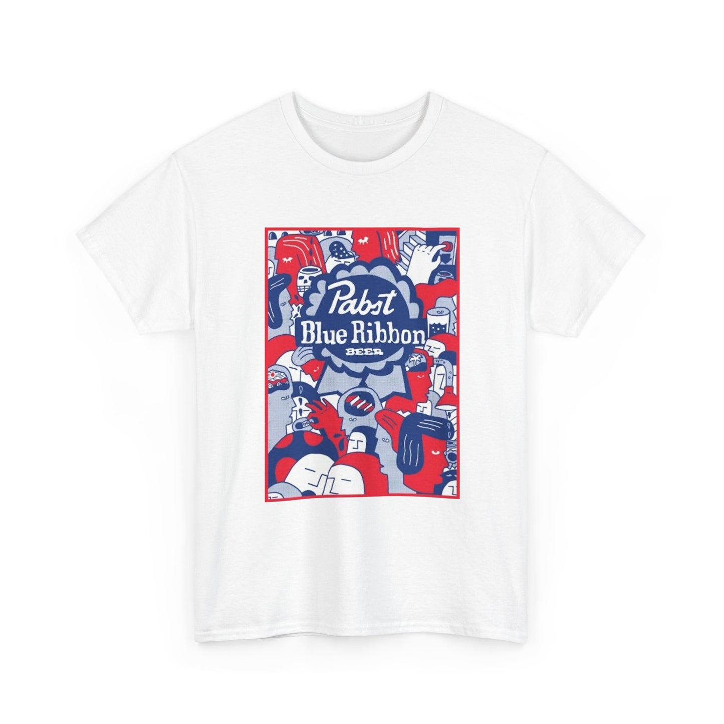 Pabst Blue Ribbon Tshirt Vintage Poster Beer American Unisex Heavy Cotton 90s
