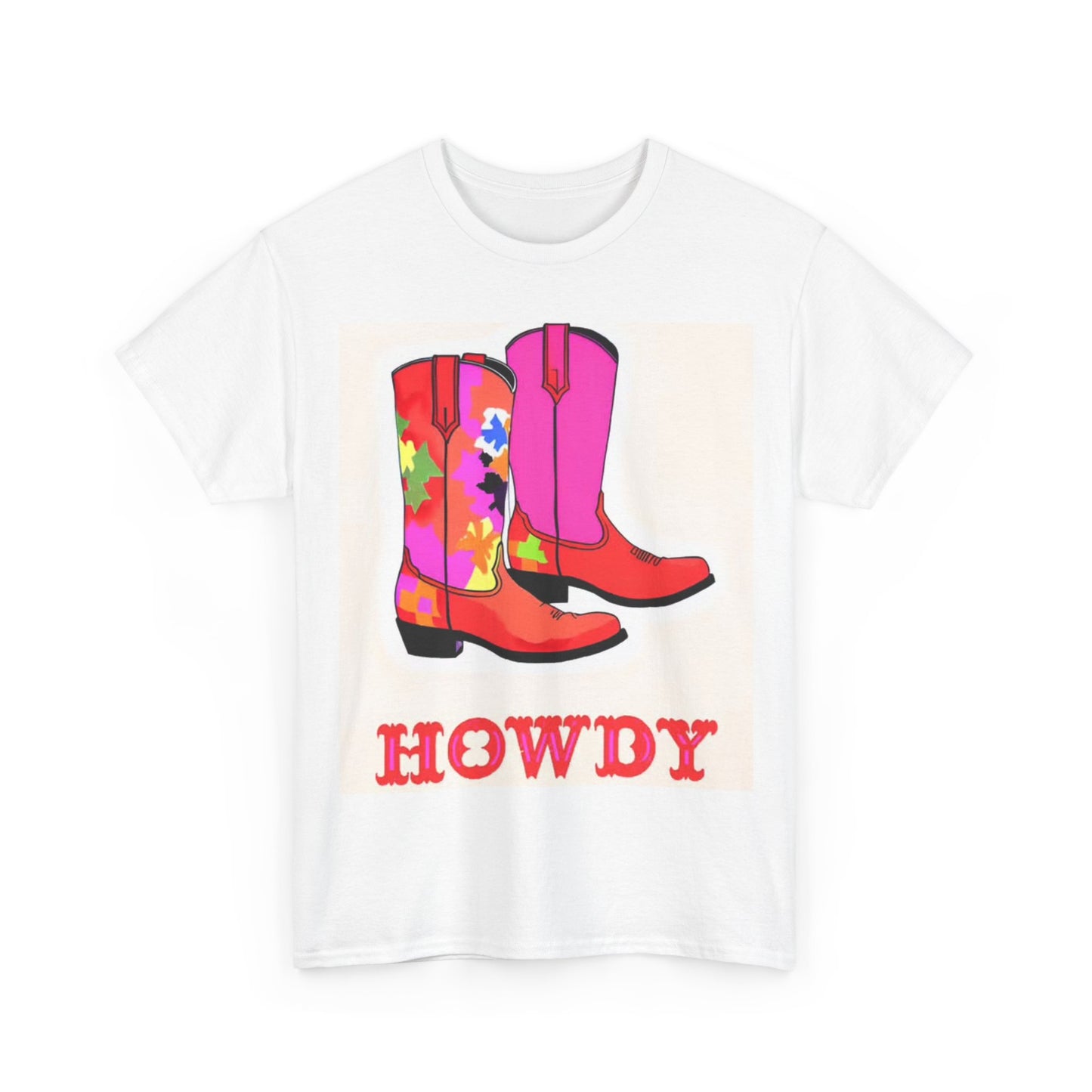 Howdy CowGirl Tshirt Vintage Womens Cute Girly Pink Boots Heavy Cotton Tee