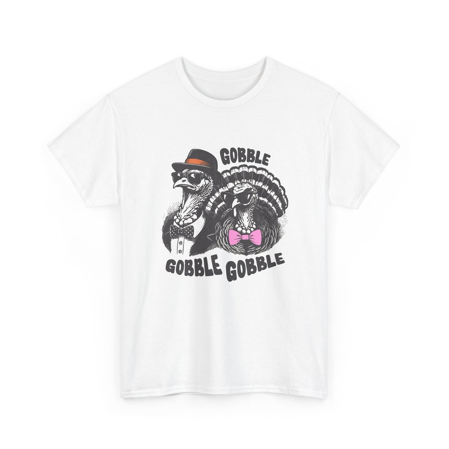 Thanksgiving Gobble Funny Turkey Graphic T Shirt NEW Unisex Heavy Cotton Tee