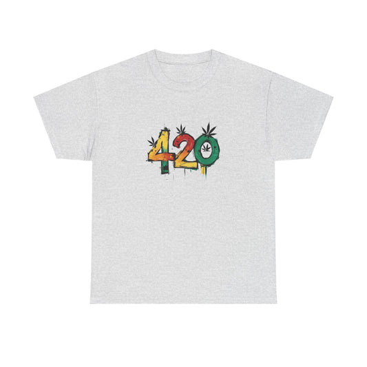 420 Rasta Pot Graphic T Shirt Unisex Heavy Cotton Tee