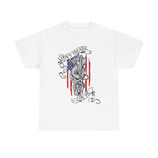 Don't Tread On Me AMERICAN FLAG T Shirt Graphic Unisex Heavy Cotton Tee