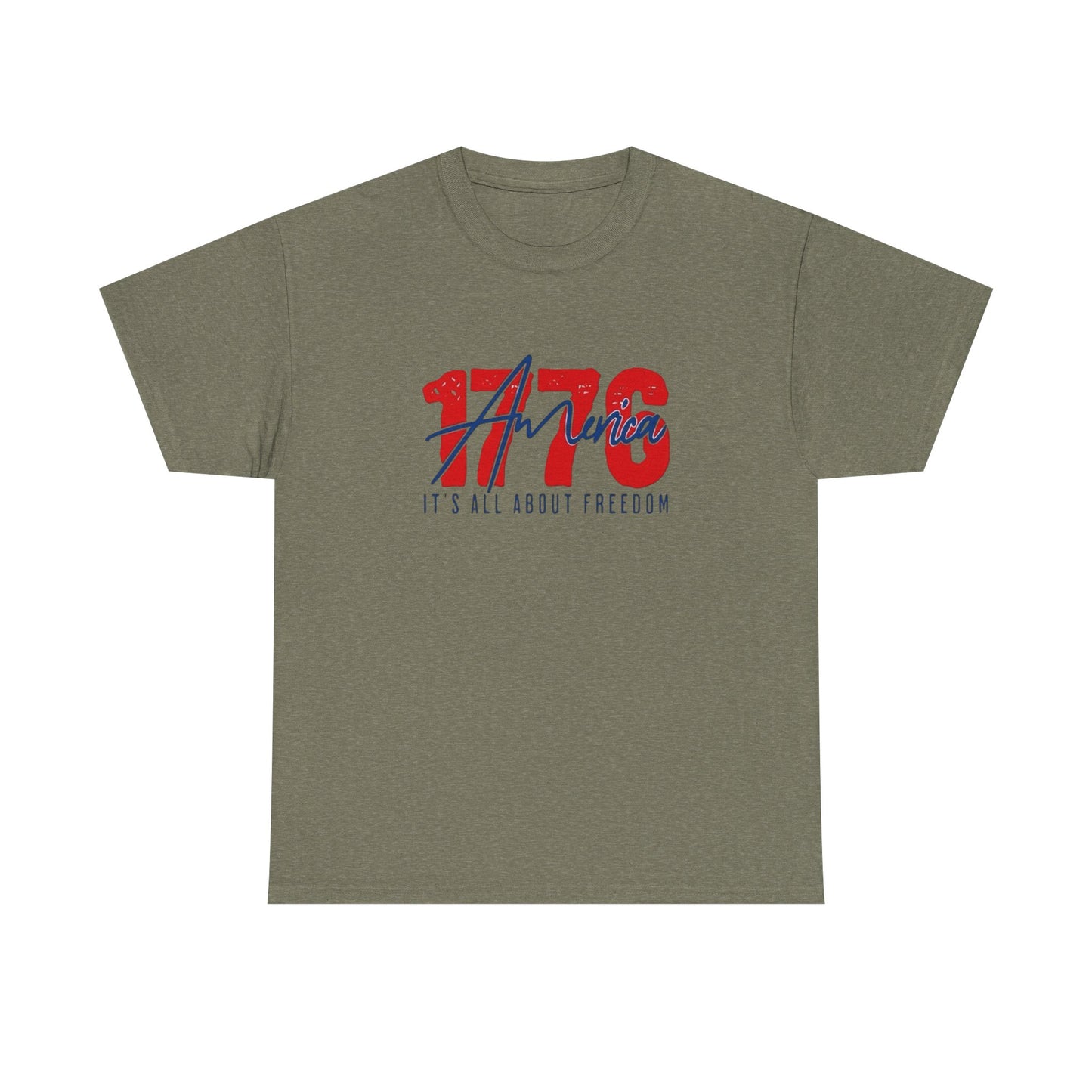1776 Its All About Freedom Graphic T Shirt NEW Unisex Heavy Cotton Tee