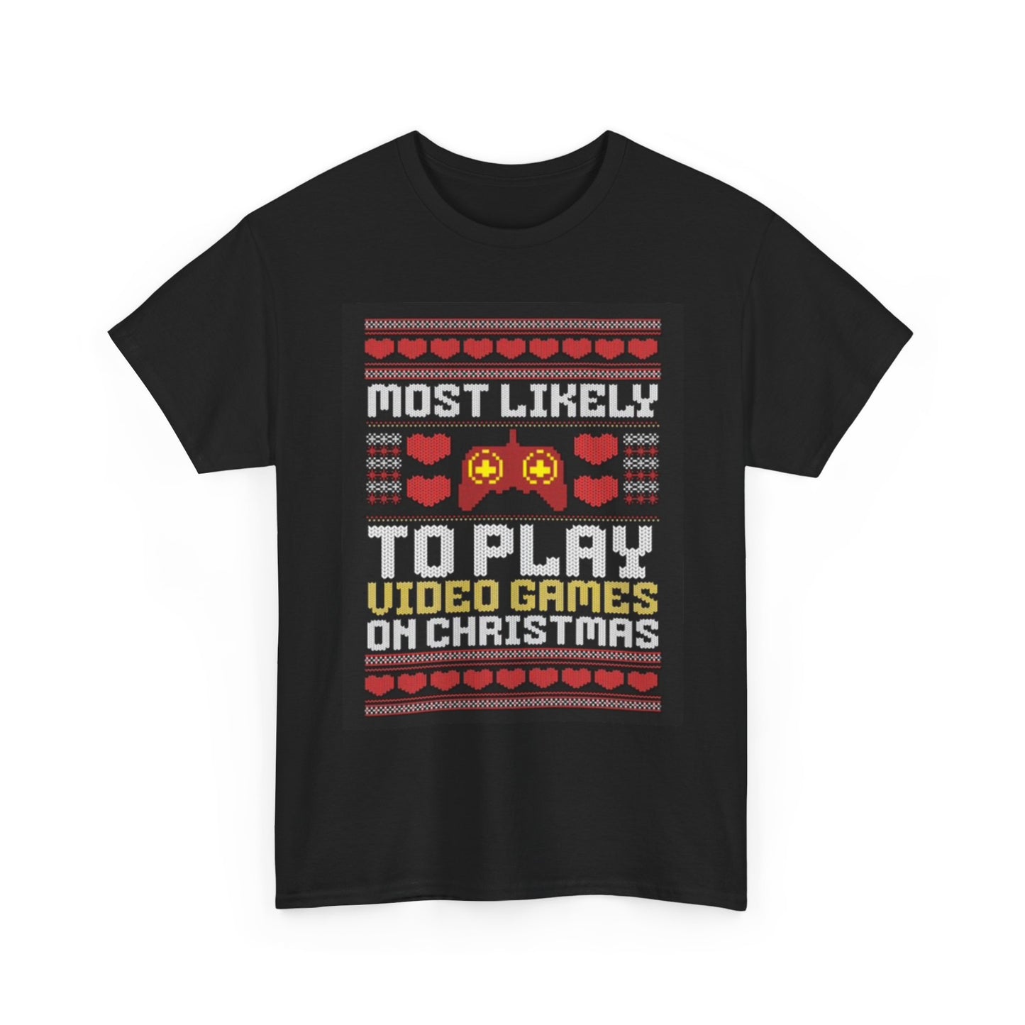 Video Games On Christmas Graphic T Shirt Funny Unisex Heavy Cotton Tee
