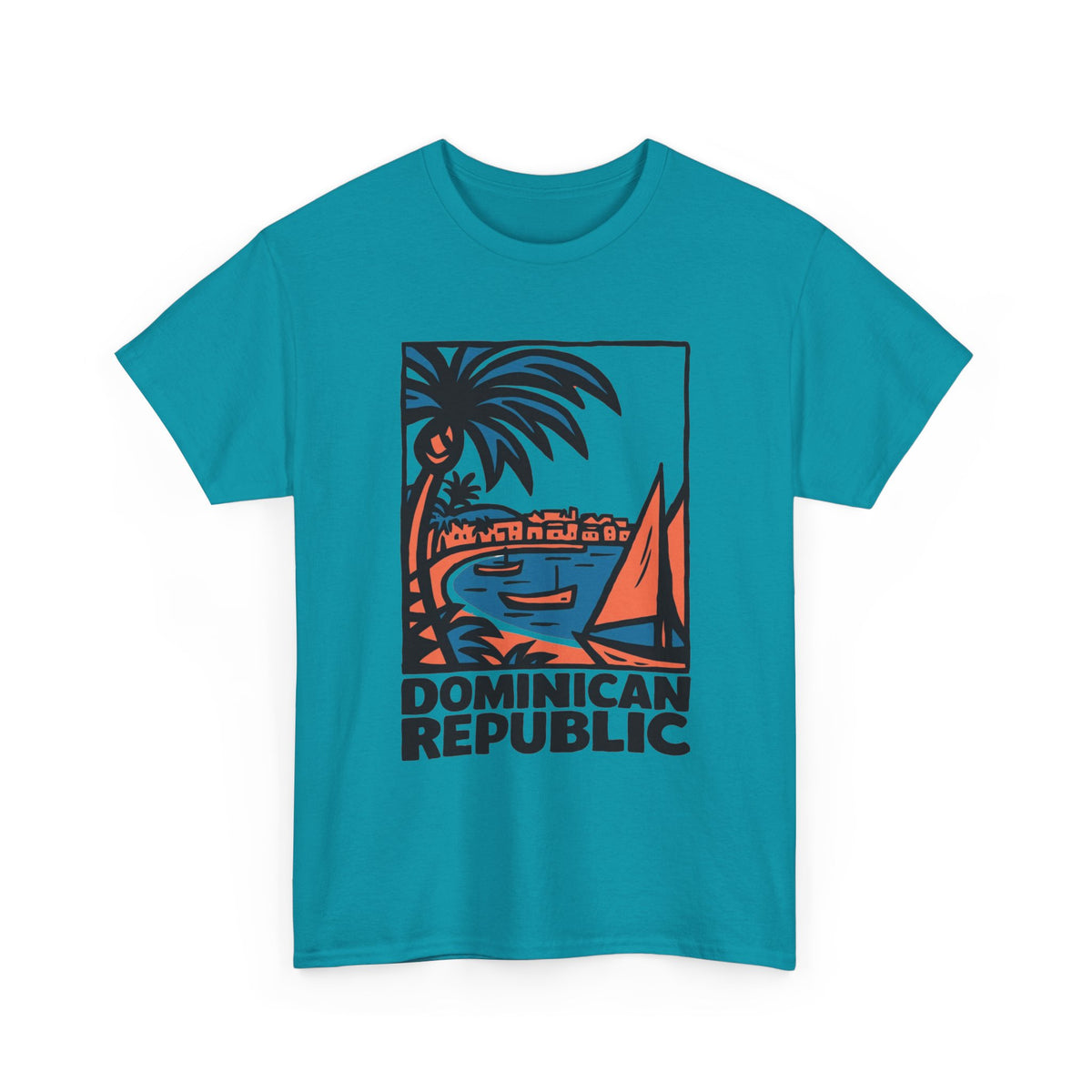 Dominican Republic Beach Graphic T Shirt Men's Heavy Cotton Tee