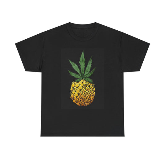 Pineapple Weed Top T Shirt Funny Fruit Tropical Graphic Unisex Heavy Cotton Tee