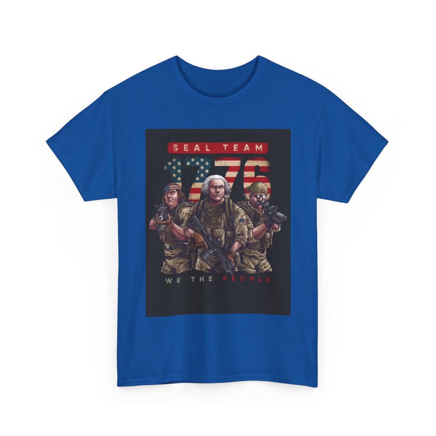 Navy Seals Team Tshirt 1776 America July 4th Flag Unisex Heavy Cotton Tee