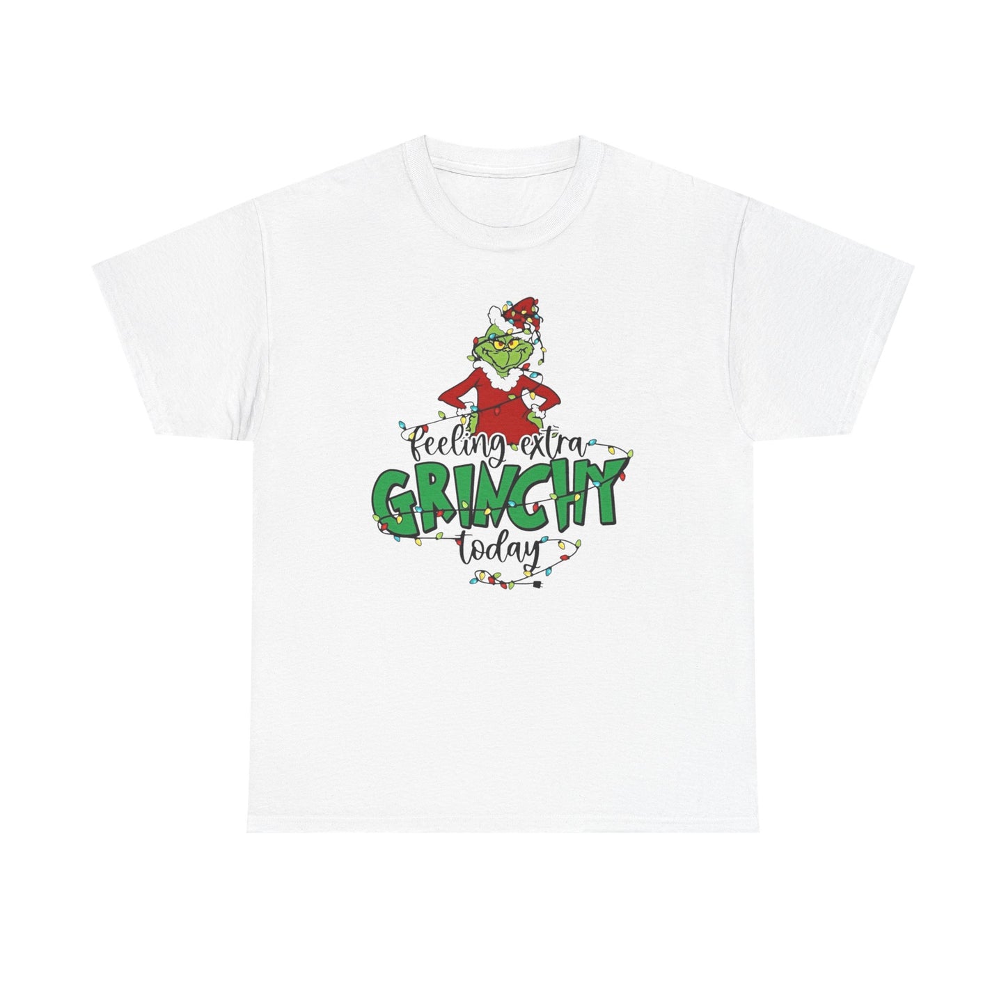Feeling Extra Grinchy Christmas Graphic T Shirt Unisex NEW Heavy Cotton Tee