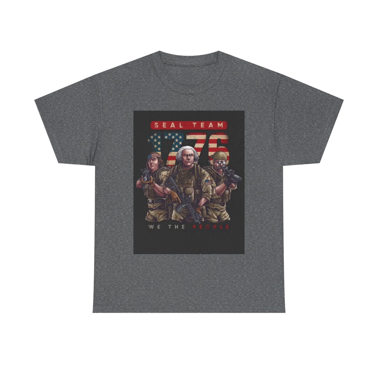Navy Seals Team Tshirt 1776 America July 4th Flag Unisex Heavy Cotton Tee
