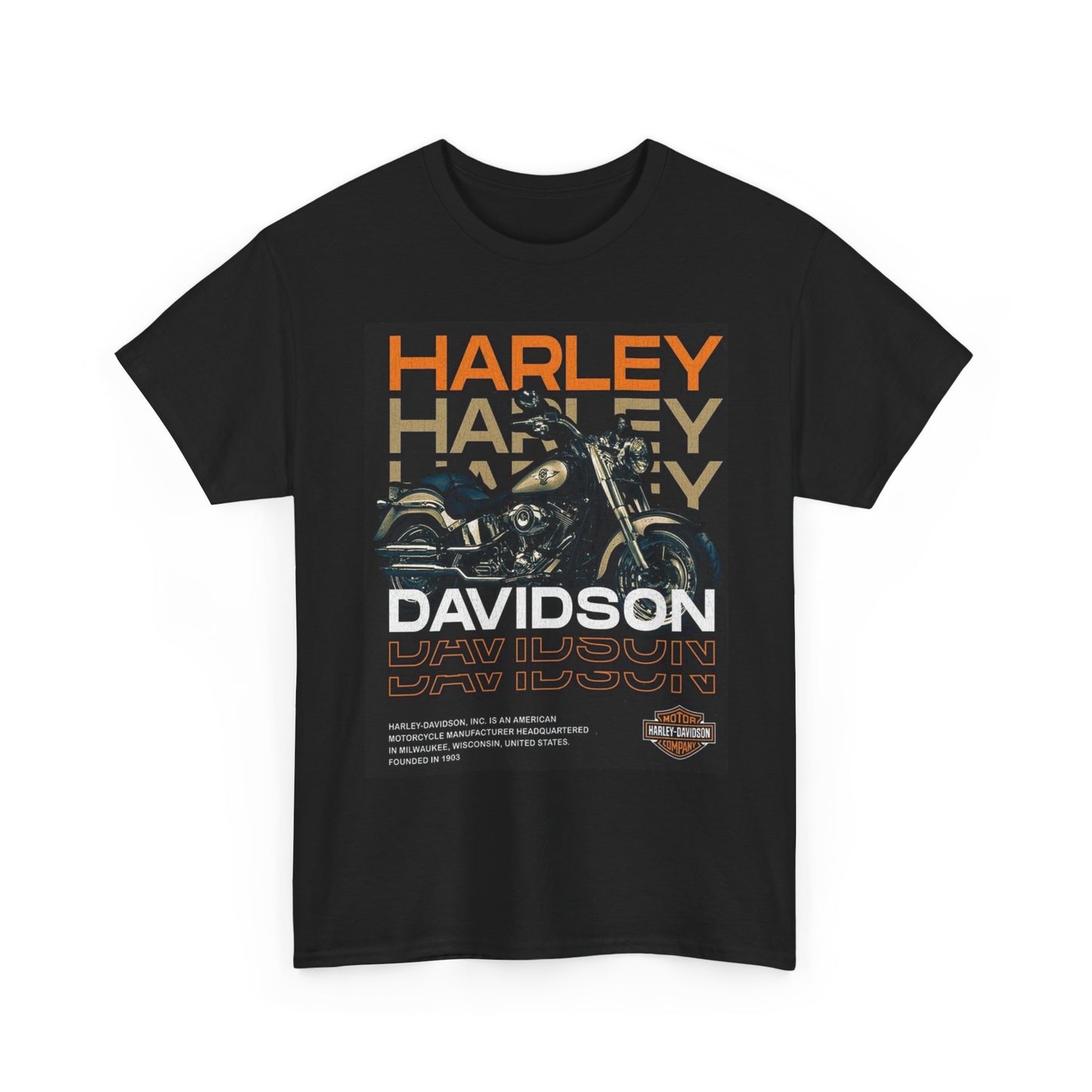 Harley Davidson Graphic T Shirt Motorcycles Vintage Unisex Heavy Cotton Tee