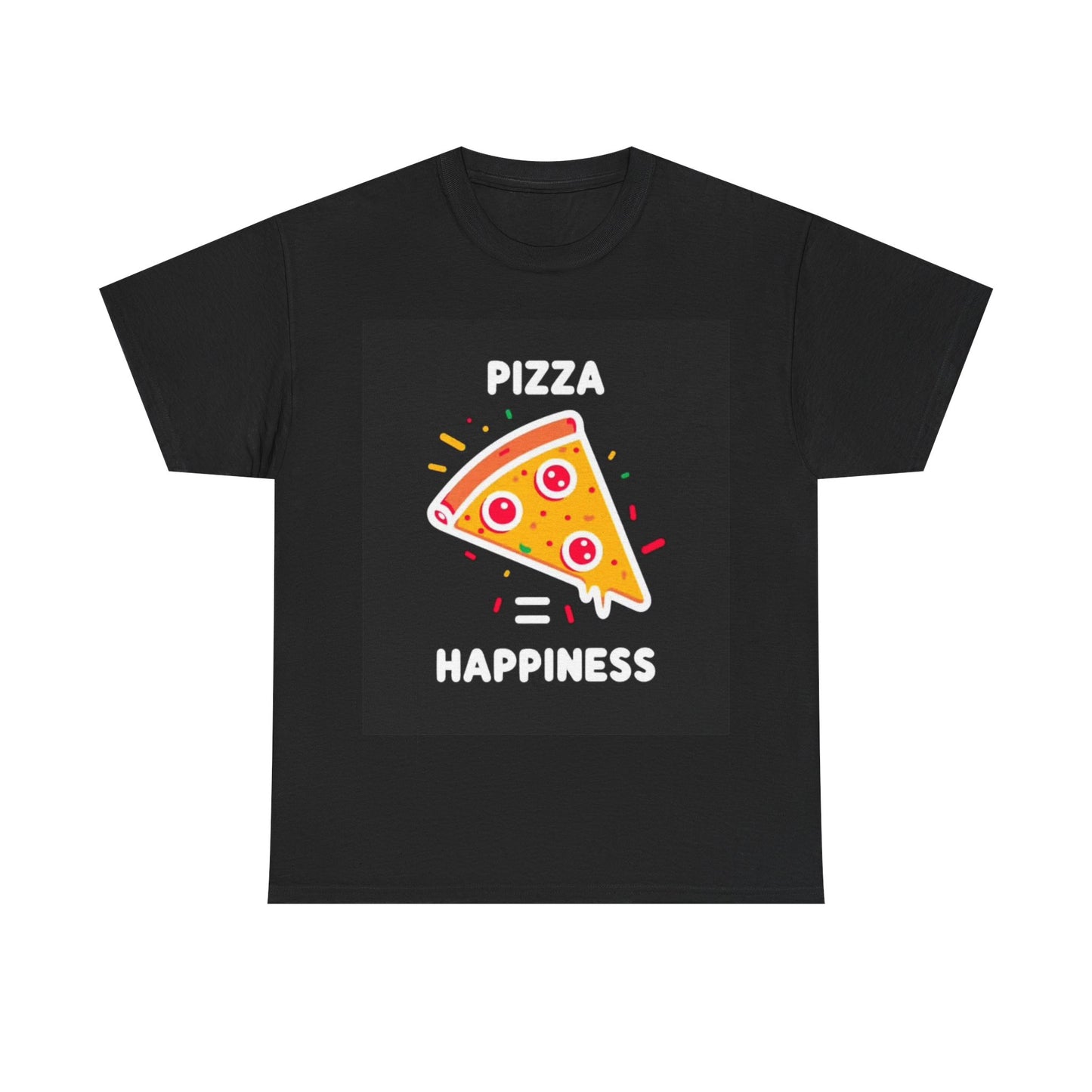 Pizza Equals Happiness Tshirt Funny One Bite New York Unisex Heavy Cotton Tee
