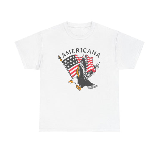 Americana Bald Eagle Flying Graphic T Shirt Unisex Heavy Cotton Tee New Gift