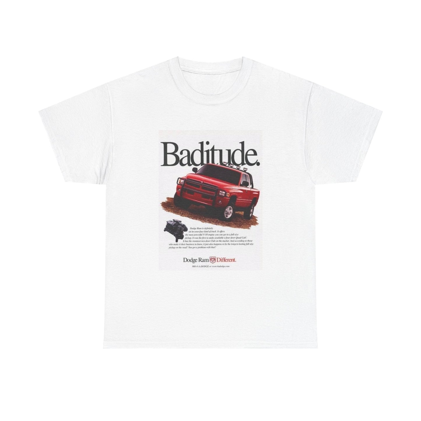 Dodge Trucks Tshirt Vintage Logo 90s Retro Mopar Unisex Heavy Tee 2nd Gen Poster