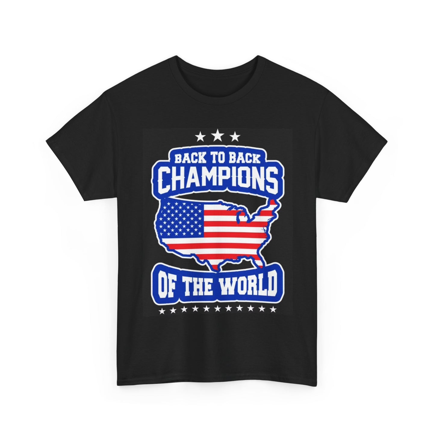 Back to Back World Champions Tshirt USA American Flag Military Heavy Cotton Tee