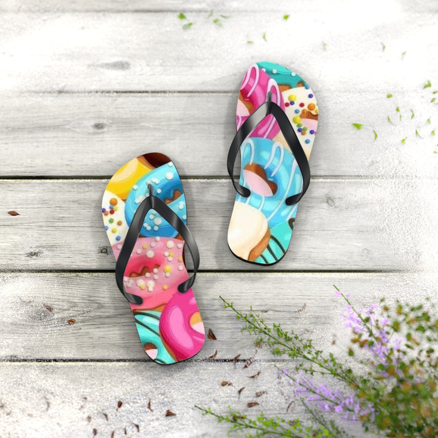 Donut Summer Sandals, Beach Shoes, Vacation Flip Flops, Pool Slides, Comfortable