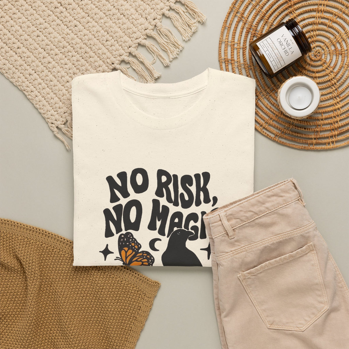 No Risk No Magic Graphic T Shirt Men's Heavy Cotton Tee