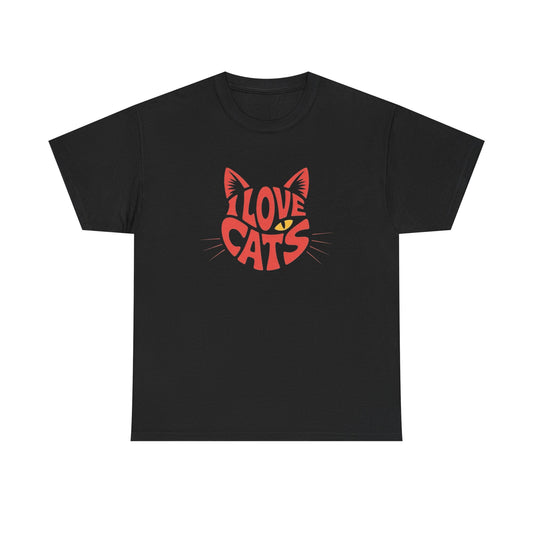 I Love Cats Graphic T Shirt NEW Adult Tee