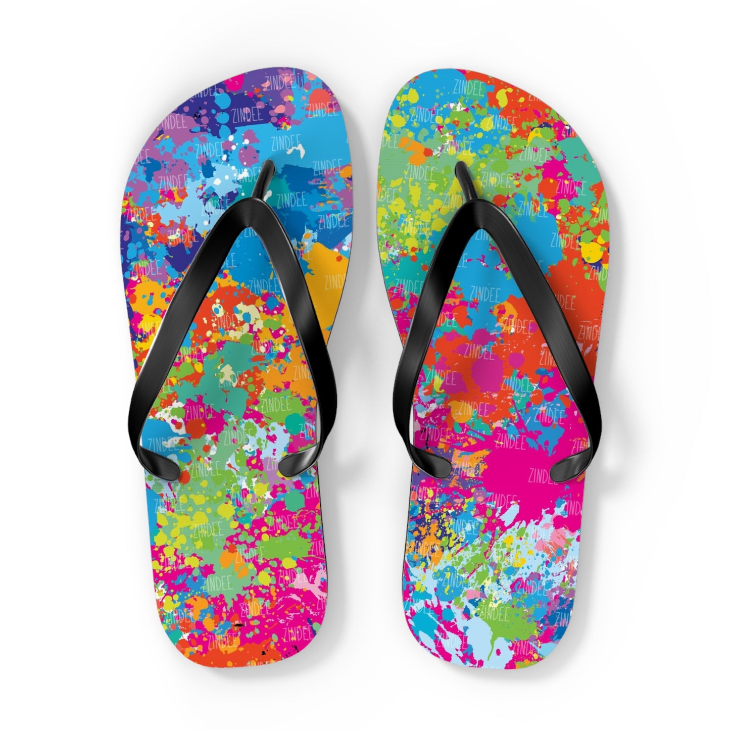 Paint Splatter Flip Flops, Sandals Slides, Summer Footwear, Brand New