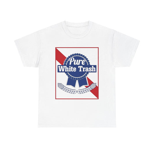 Pure White Trash Funny Beer Graphic T Shirt S-5XL NEW Unisex Heavy Cotton Tee