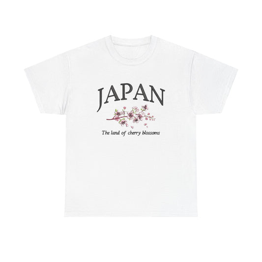 Japan Land Of The Cherry Blossoms Graphic T Shirt NEW Unisex Heavy Cotton Tee