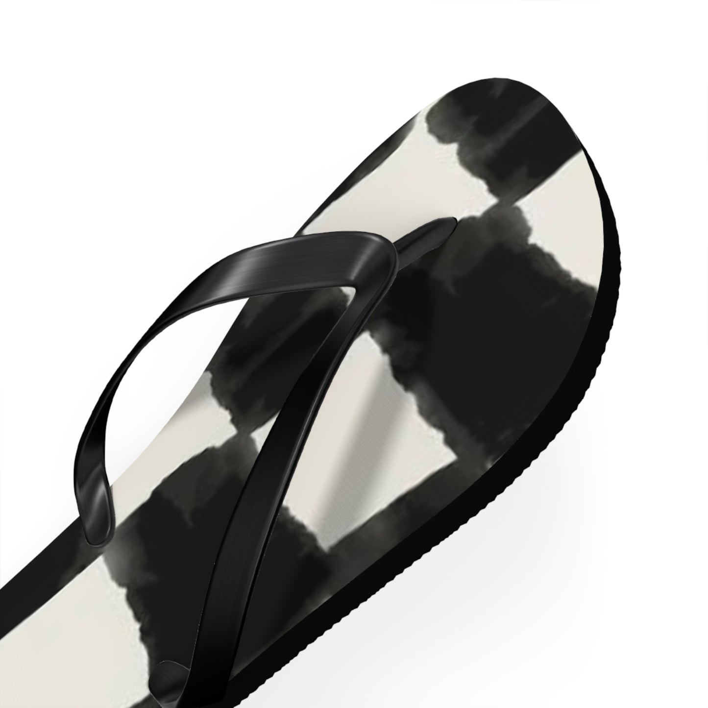 Checkered Black And White Sandals, Beach Shoes, Vacation Flip Flops, Pool Slides