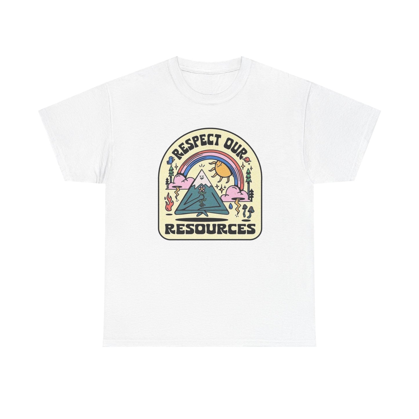 Respect Our Resources Outdoors Camping Graphic T Shirt Men's Heavy Cotton Tee