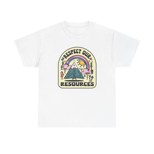 Respect Our Resources Outdoors Camping Graphic T Shirt Men's Heavy Cotton Tee