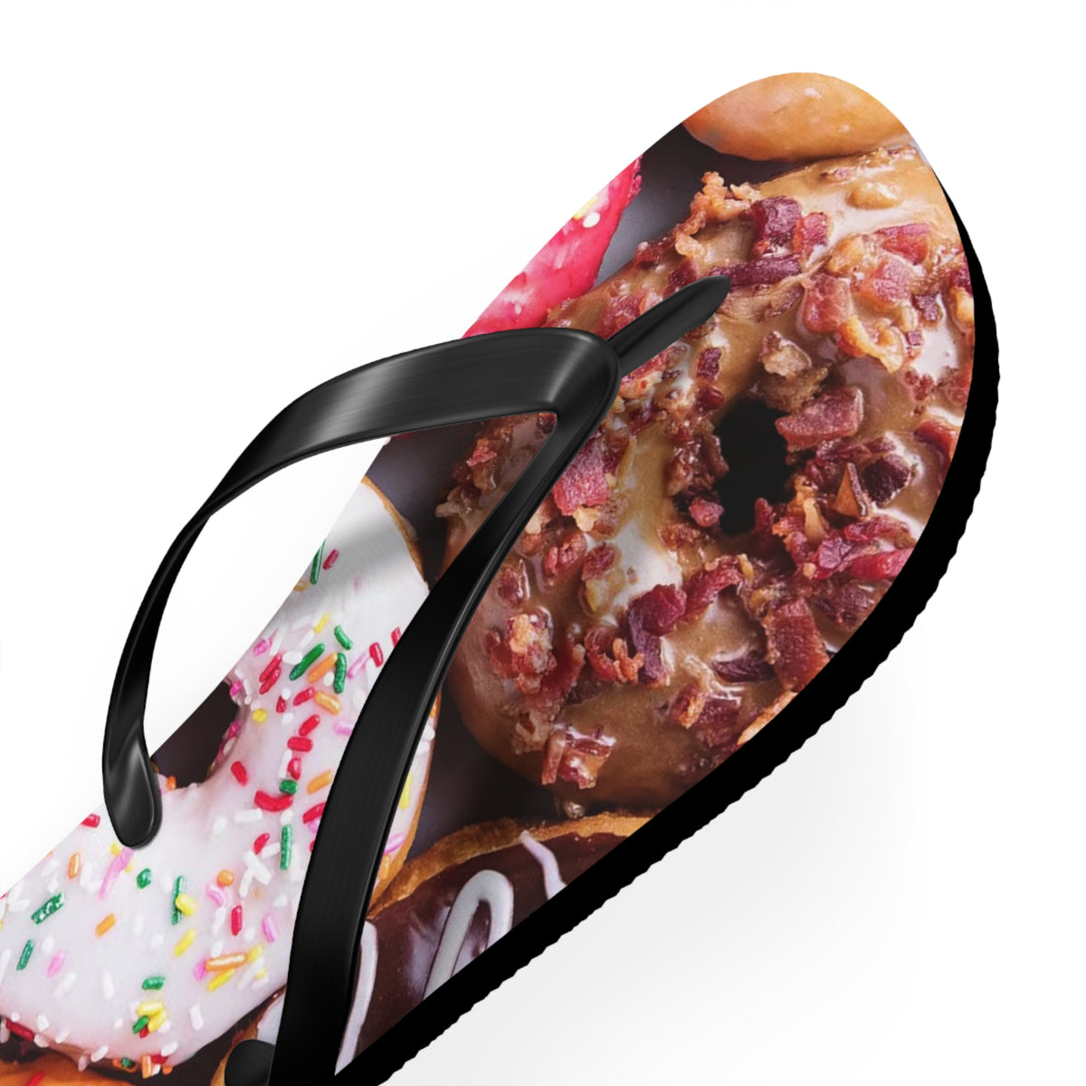 Donuts Funny Summer Sandals, Beach Shoes, Vacation Flip Flops, Pool Slides