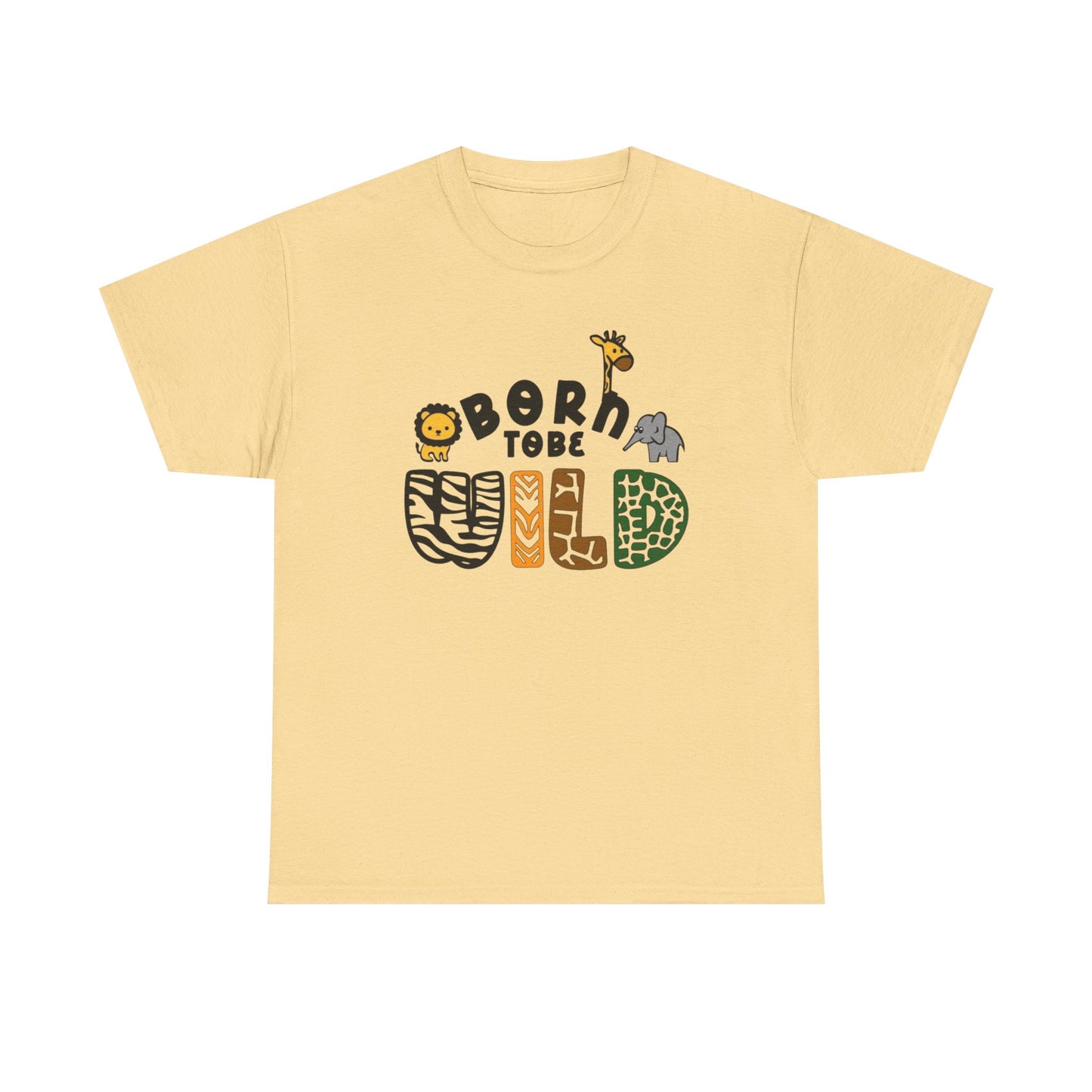 Born To Be Wild Zoo Animals Graphic T-Shirt Cotton Tee New Gift Vintage