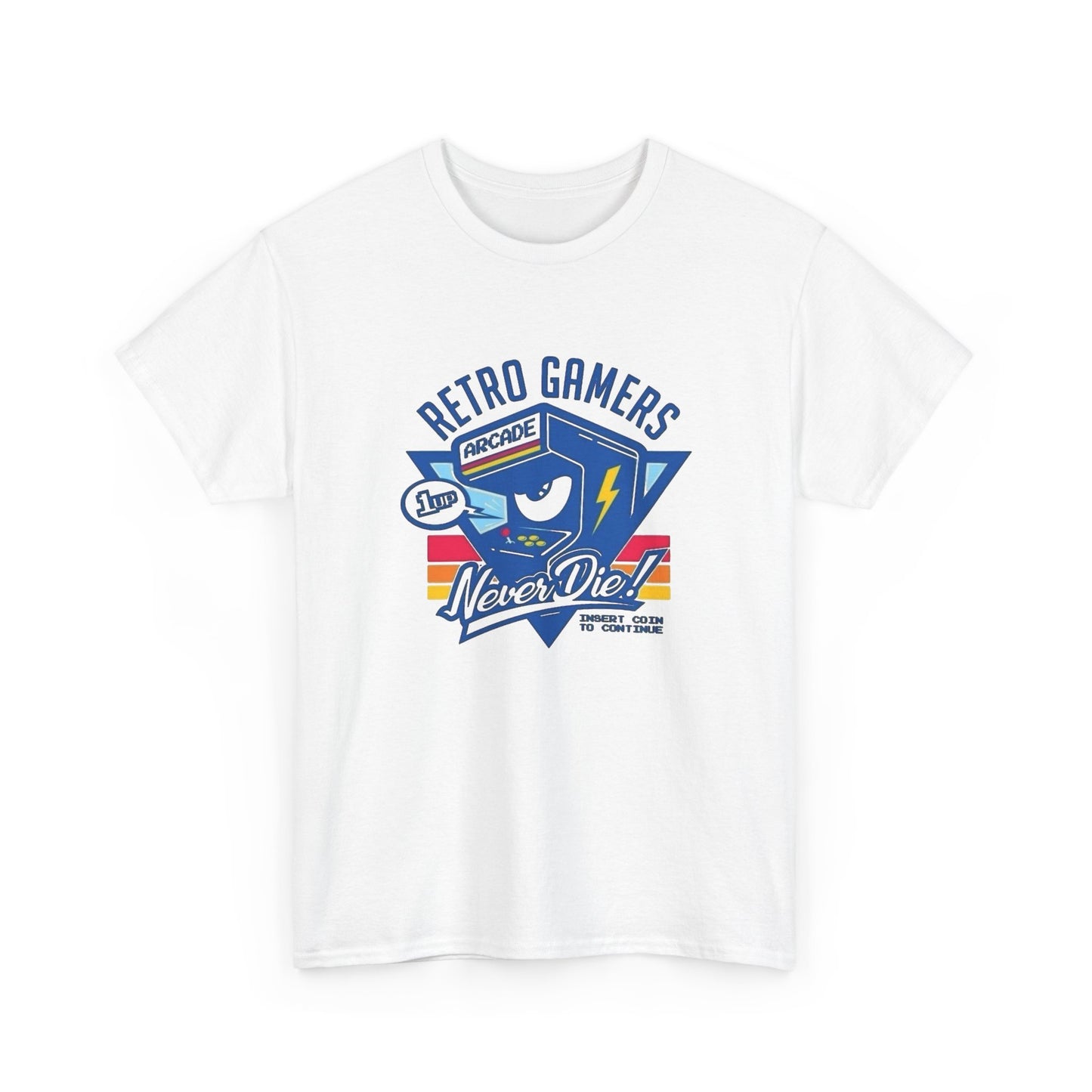 Retro Gamers Never Die Graphic T Shirt NEW Adult Regular Sizing Tee