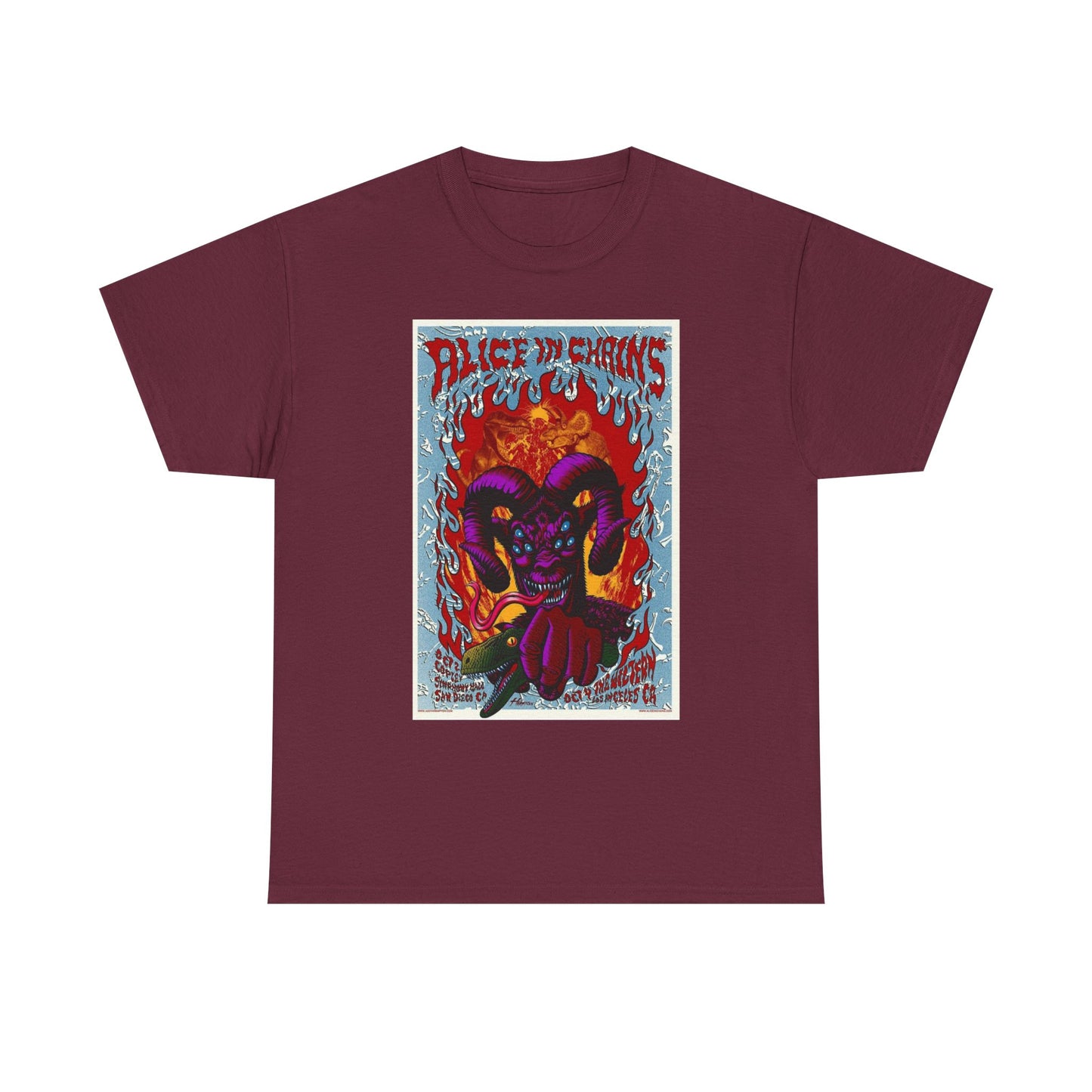 Alice In Chains Rock Band T Shirt Merch Poster Unisex Heavy Cotton Tee