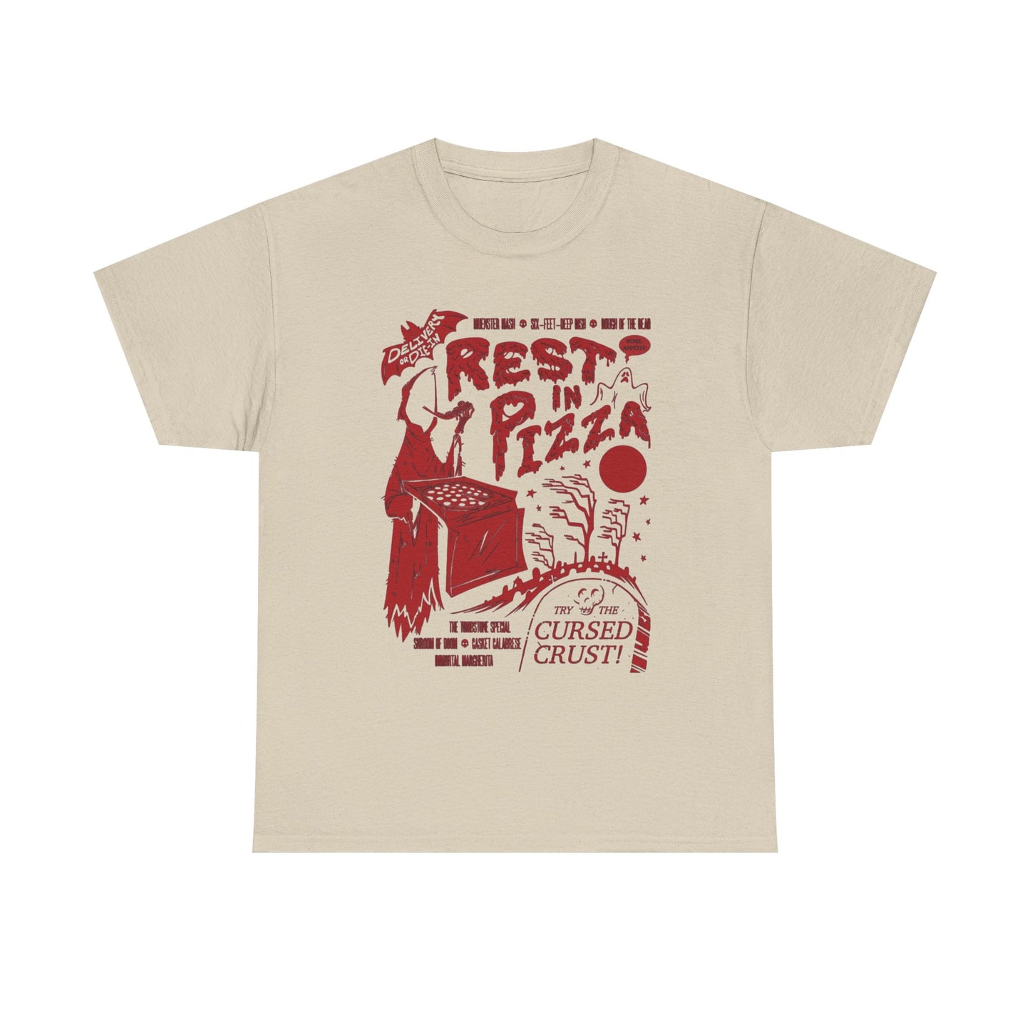 Rest In Pizza Graphic T Shirt NEW Unisex Heavy Cotton Tee