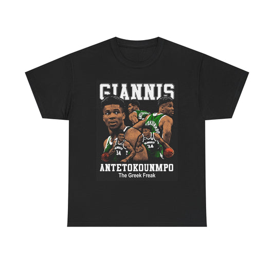 Giannis Graphic T Shirt Vintage Basketball Retro Dunk Unisex Heavy Cotton Tee