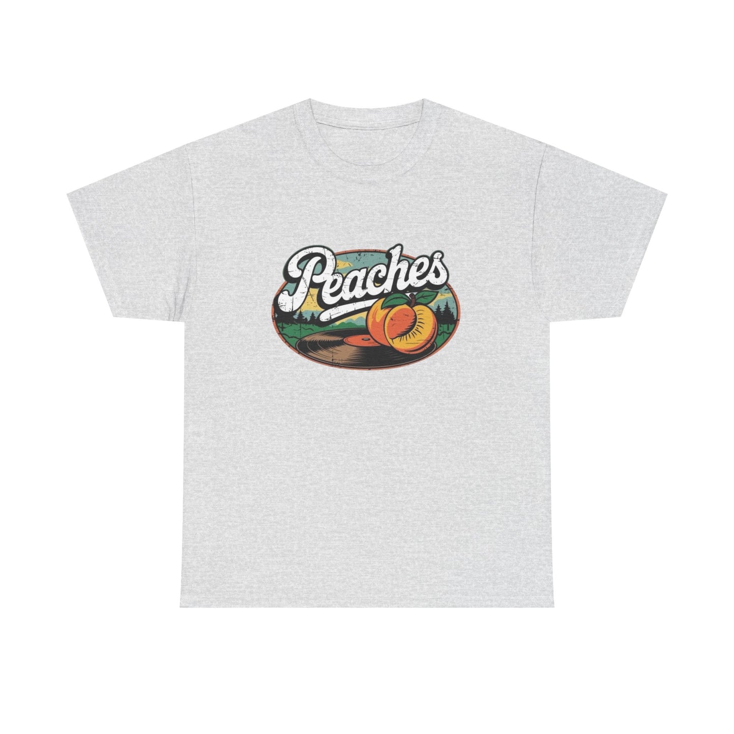 Peaches Retro Graphic T Shirt NEW Vintage Unisex Heavy Cotton Tee