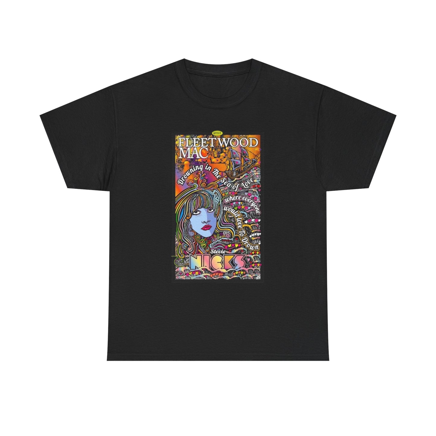 Fleetwood Mac T-shirt graphic vintage art 70s Unisex Heavy Cotton Tee