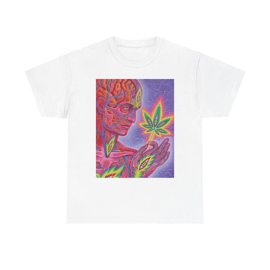 Trippy Mushrooms T Shirt Retro Pot 420 Vibes Groovy graphic  Unisex Heavy Cotton