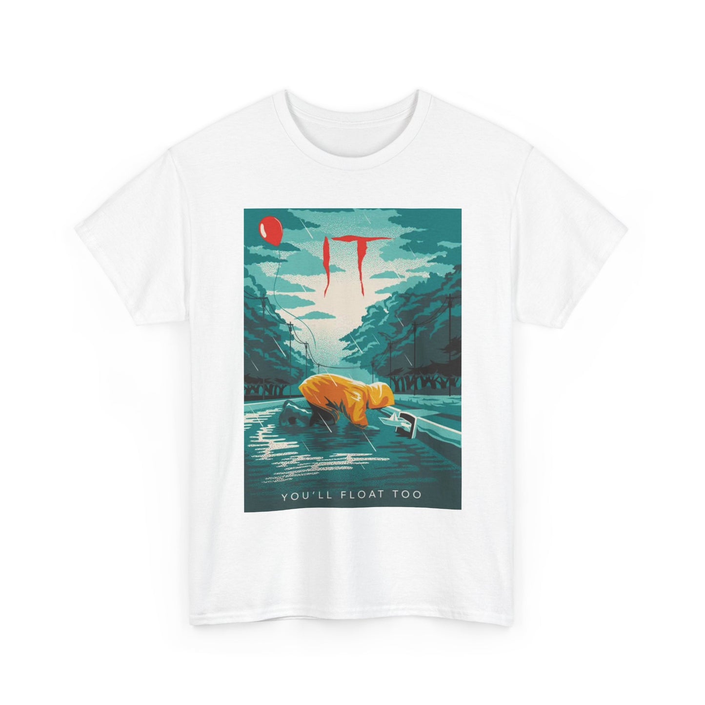 It Horror Movie Tshirt Movie Poster Retro Scary Clown Unisex Heavy Cotton Tee