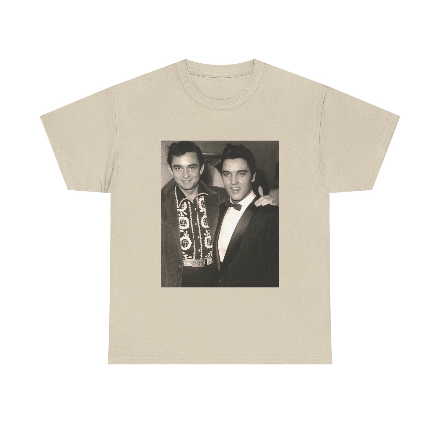 Elvis And Johnny cash shirt vintage graphic art black and white Heavy Cotton