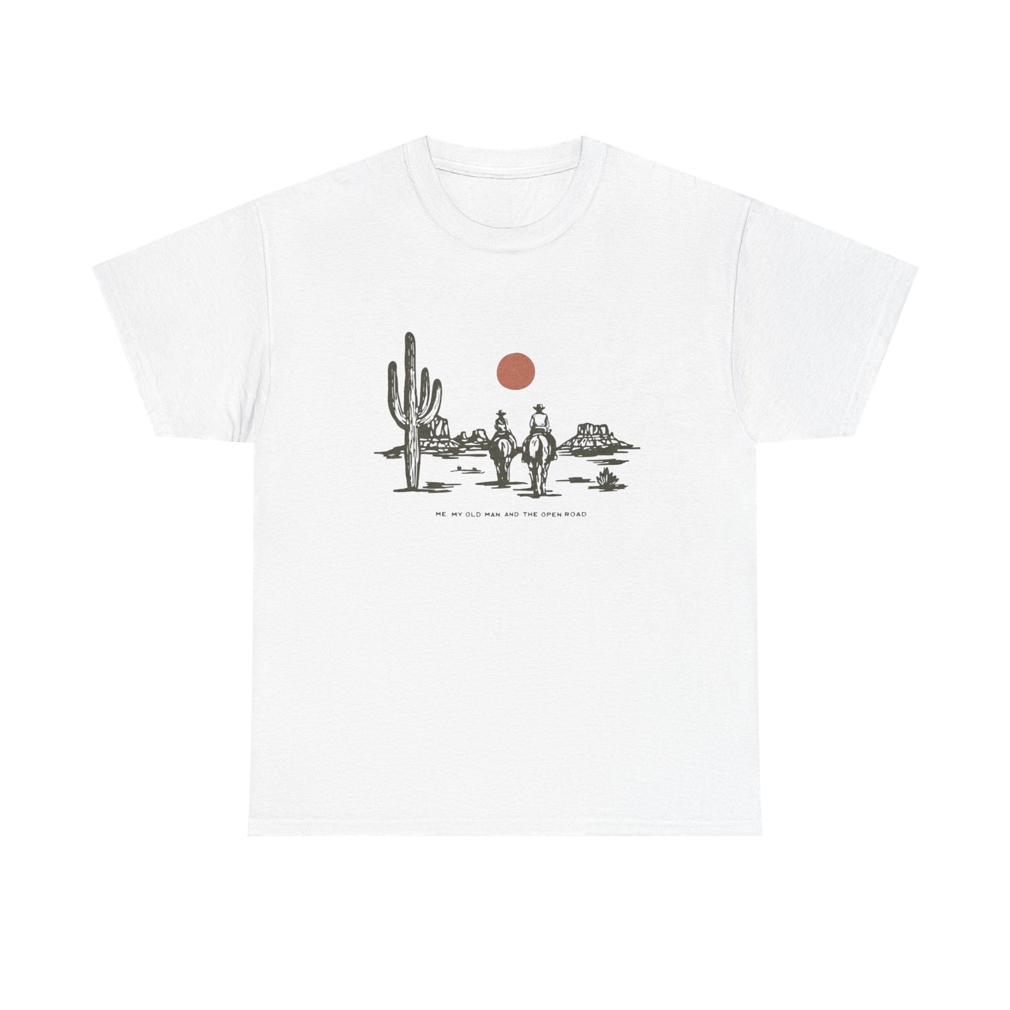 Father And Son Open Road Graphic T Shirt Unisex Heavy Cotton Tee Gift NEW