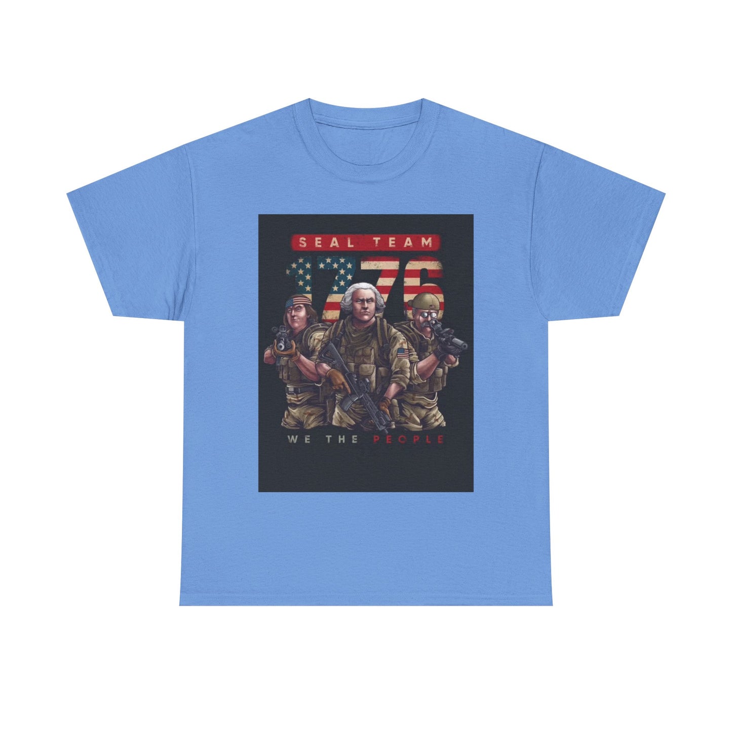 Navy Seals Team Tshirt 1776 America July 4th Flag Unisex Heavy Cotton Tee