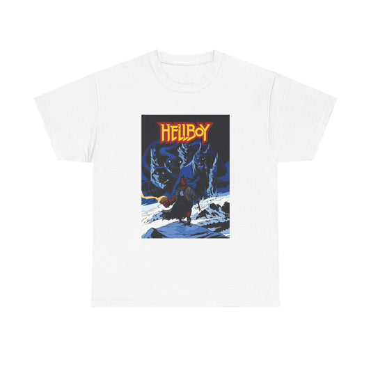 Hellboy Movie Poster Shirt Retro Cartoon Graphic Unisex Heavy Cotton Tee