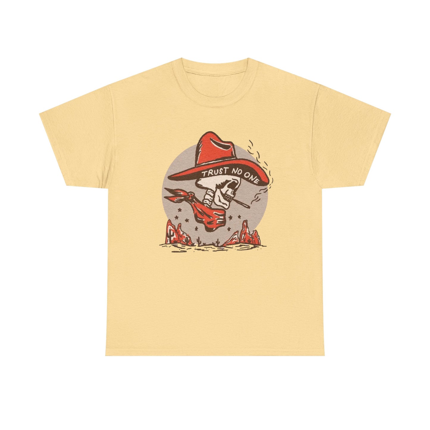 Trust No One Cowboy Graphic T Shirt S-5XL NEW Unisex Heavy Cotton Tee