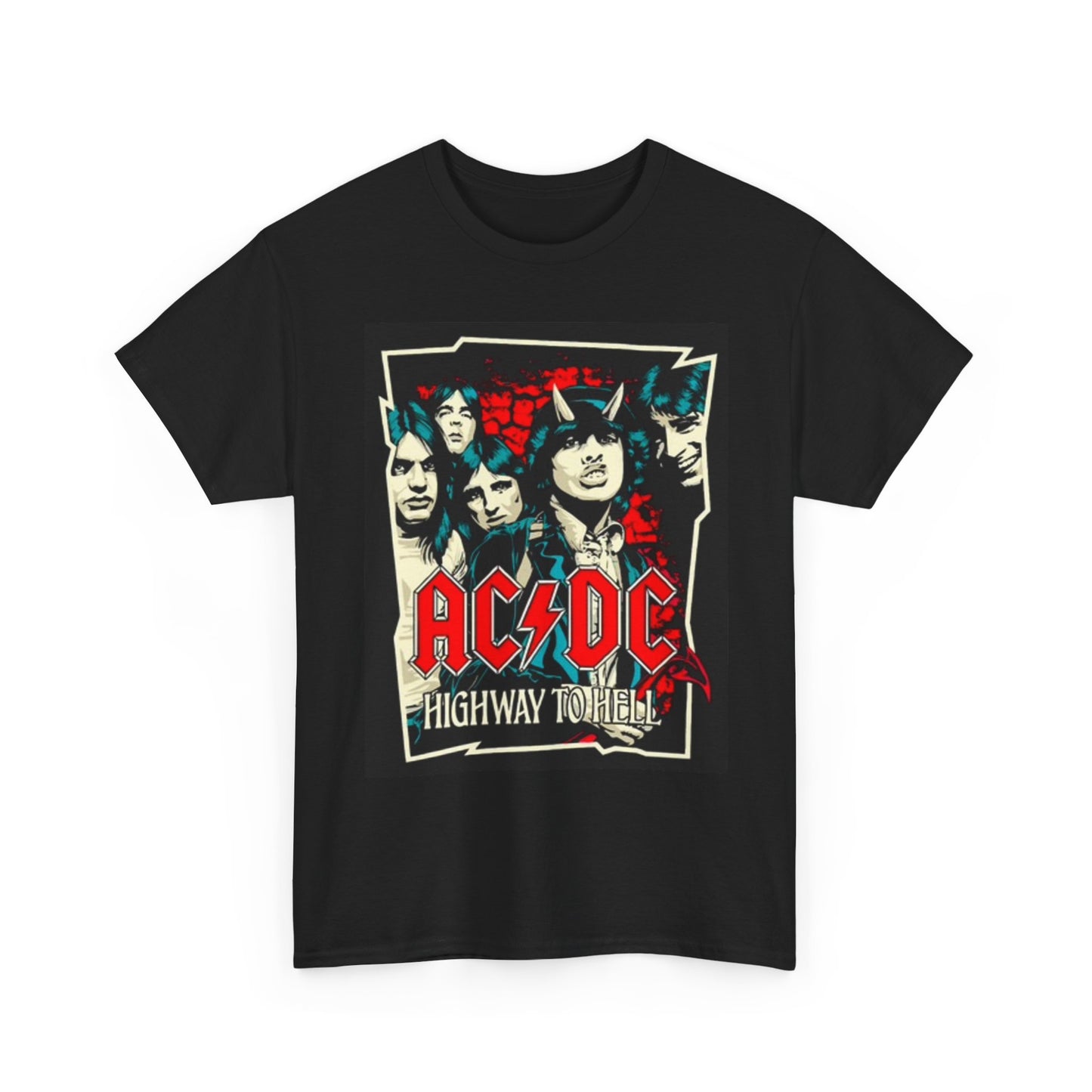 AC DC Highway To Hell Graphic T Shirt Retro Rock Merch Unisex Heavy Cotton Tee