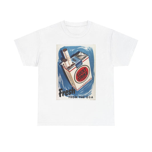Lucky Strike Cigarettes Graphic T Shirt Vintage Retro Apparel Heavy Cotton Tee