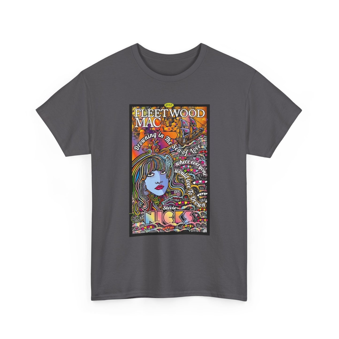 Fleetwood Mac T-shirt graphic vintage art 70s Unisex Heavy Cotton Tee